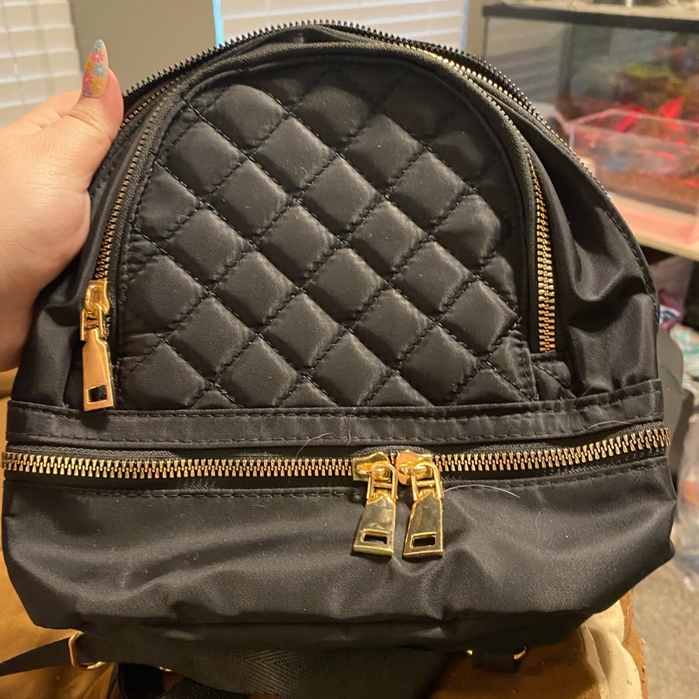 Black mini backpack